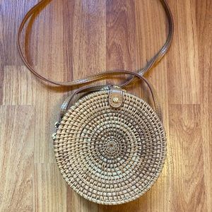 Urban Outfitters Crossbody Rattan Basket Bag